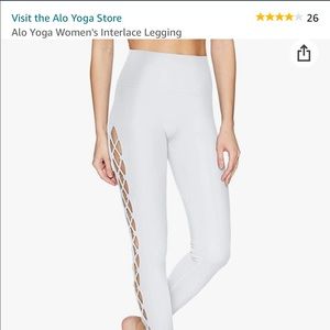 Alo Yoga Interlaced White Yoga Pants in Small